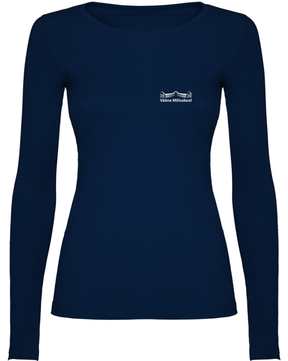 Naiste pikkade varrukatega särk, tumesinine