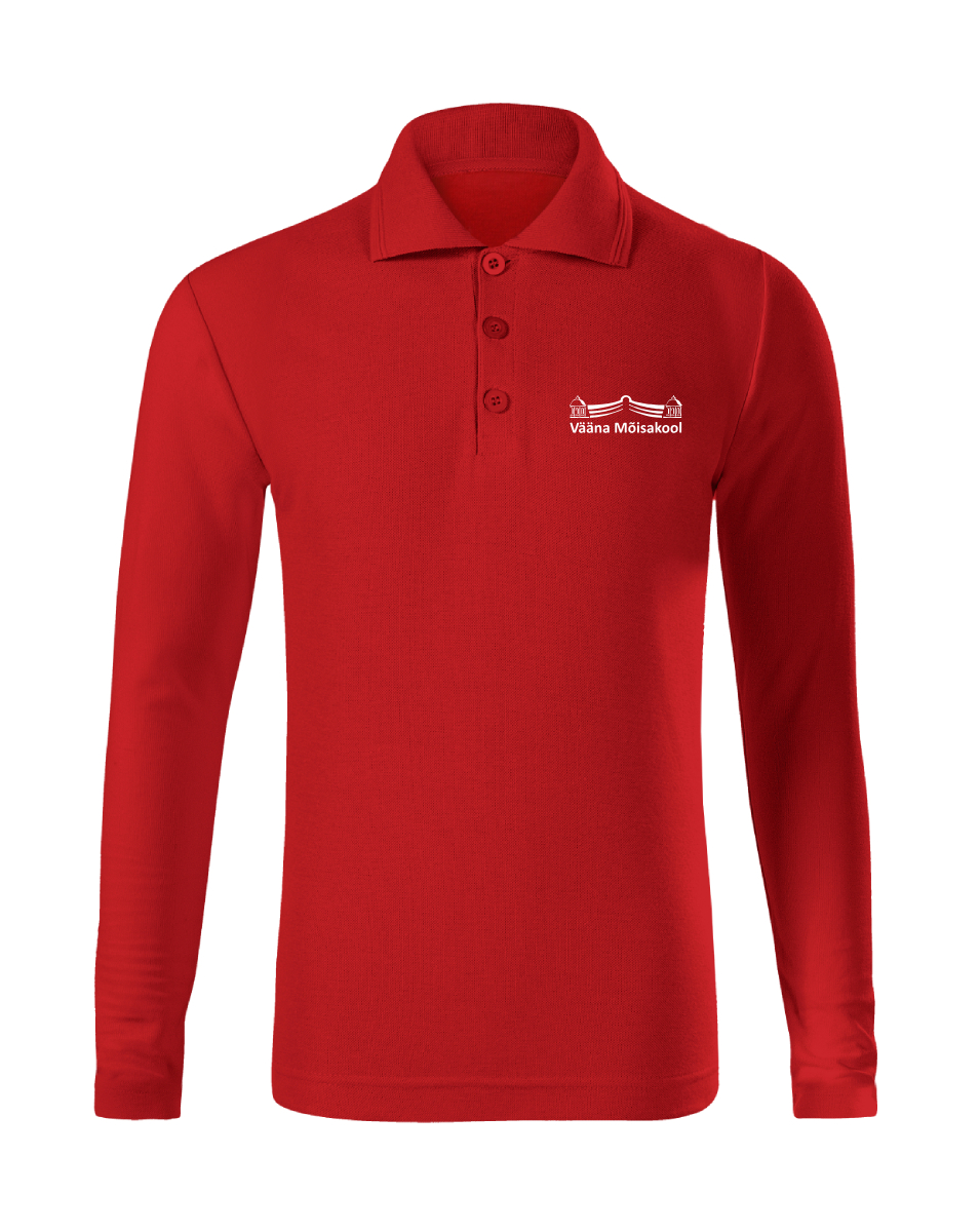 Laste kitsas pikkade varrukatega polosärk, punane