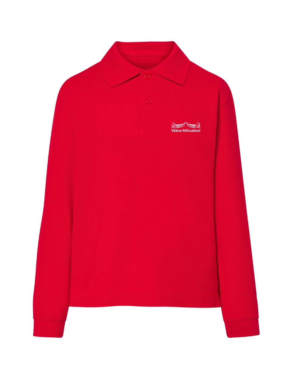 Laste pikkade varrukatega polosärk, punane