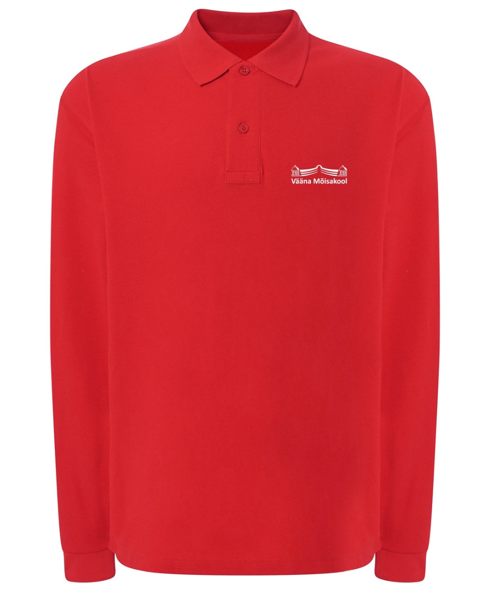 Meeste pikkade varrukatega polosärk, punane